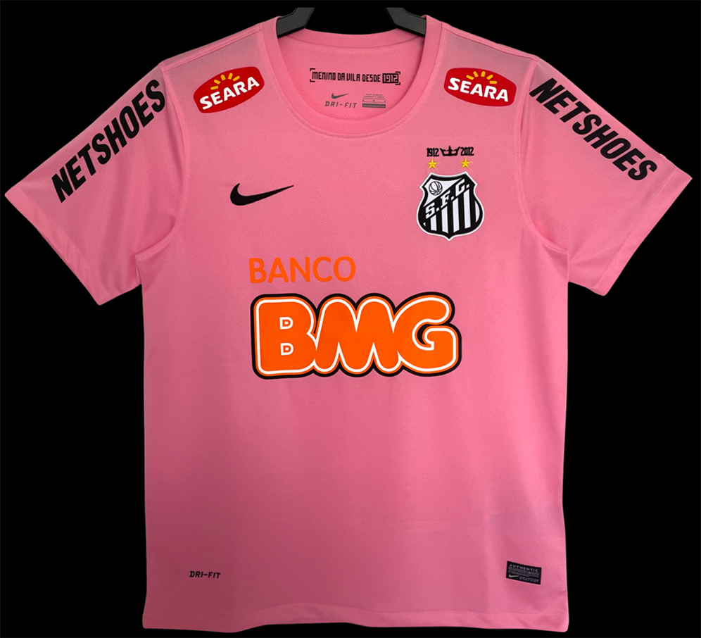 Santos FC Pink 2012-13 Away Retro Jersey